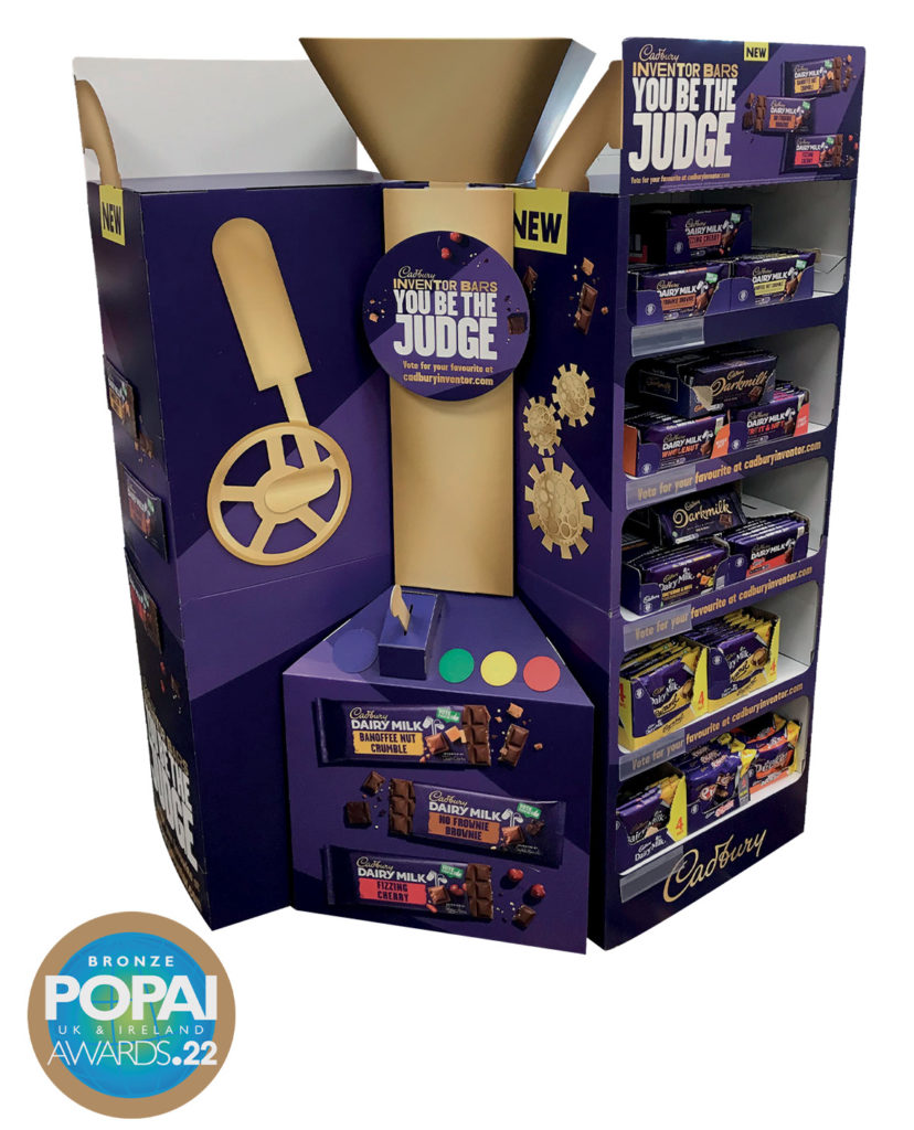 Easypack TMS Cadbury Inventor Display Unit Bronze Winner of POPAI award 2022